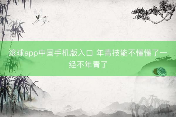 滚球app中国手机版入口 年青技能不懂懂了一经不年青了