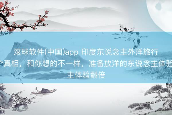 滚球软件(中国)app 印度东说念主外洋旅行的3个真相，和你想的不一样，准备放洋的东说念主体验翻倍