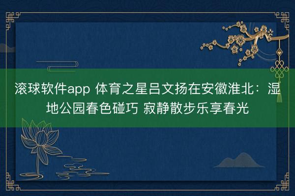 滚球软件app 体育之星吕文扬在安徽淮北：湿地公园春色碰巧 寂静散步乐享春光