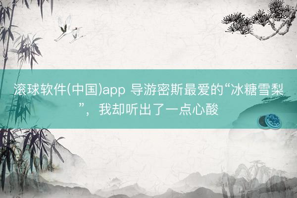 滚球软件(中国)app 导游密斯最爱的“冰糖雪梨”，我却听出了一点心酸