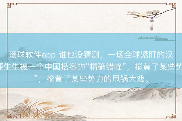 滚球软件app 谁也没猜测，一场全球紧盯的汉坦病毒疫情，硬生生被一个中国搭客的“精确错峰”，搅黄了某些势力的甩锅大戏。