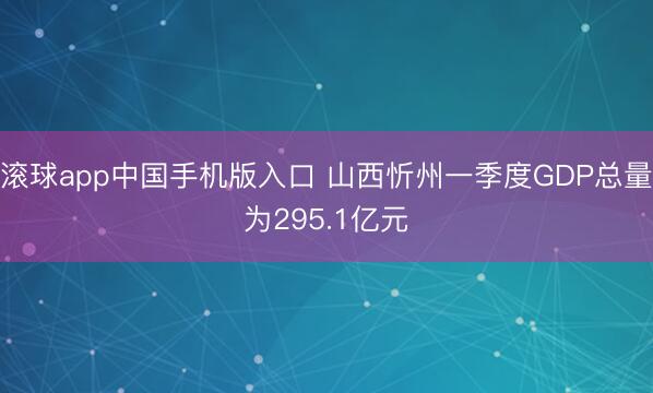 滚球app中国手机版入口 山西忻州一季度GDP总量为295.1亿元