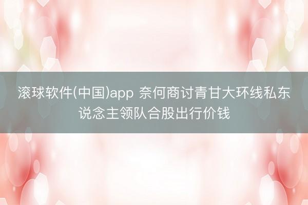 滚球软件(中国)app 奈何商讨青甘大环线私东说念主领队合股出行价钱