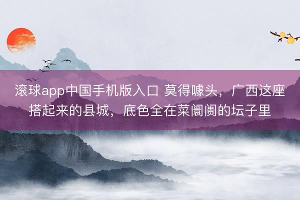 滚球app中国手机版入口 莫得噱头,广西这座搭起来的县城,底色全在菜阛阓的坛子里