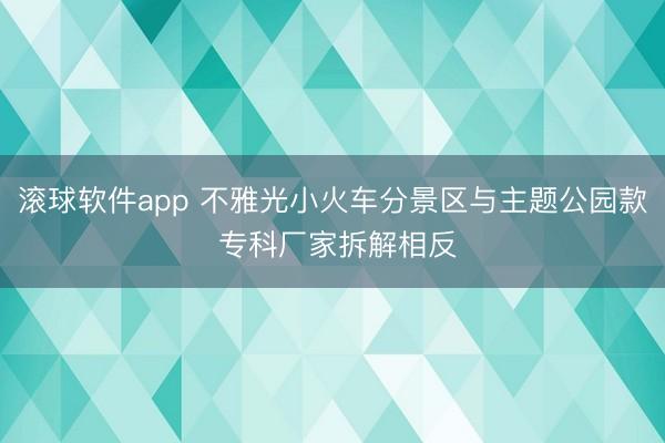 滚球软件app 不雅光小火车分景区与主题公园款 专科厂家拆解相反
