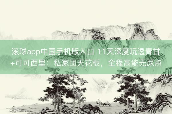 滚球app中国手机版入口 11天深度玩透青甘+可可西里：私家团天花板，全程高能无尿点