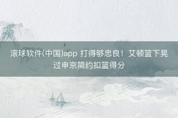 滚球软件(中国)app 打得够忠良！艾顿篮下晃过申京简约扣篮得分