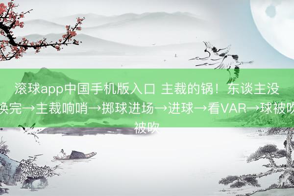 滚球app中国手机版入口 主裁的锅！东谈主没换完→主裁响哨→掷球进场→进球→看VAR→球被吹