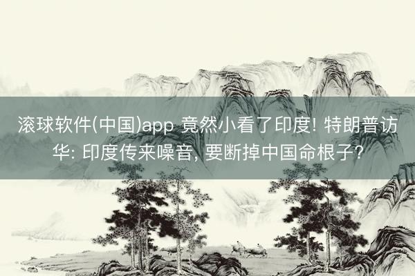 滚球软件(中国)app 竟然小看了印度! 特朗普访华: 印度传来噪音， 要断掉中国命根子?
