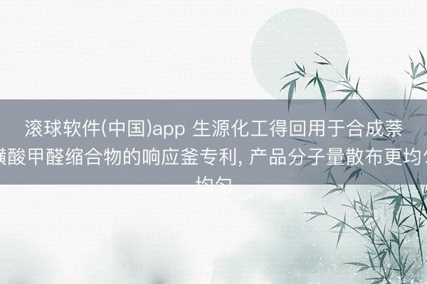 滚球软件(中国)app 生源化工得回用于合成萘磺酸甲醛缩合物的响应釜专利， 产品分子量散布更均匀
