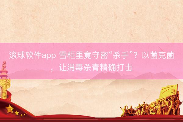 滚球软件app 雪柜里竟守密“杀手”？以菌克菌，让消毒杀青精确打击