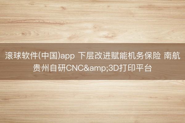 滚球软件(中国)app 下层改进赋能机务保险 南航贵州自研CNC