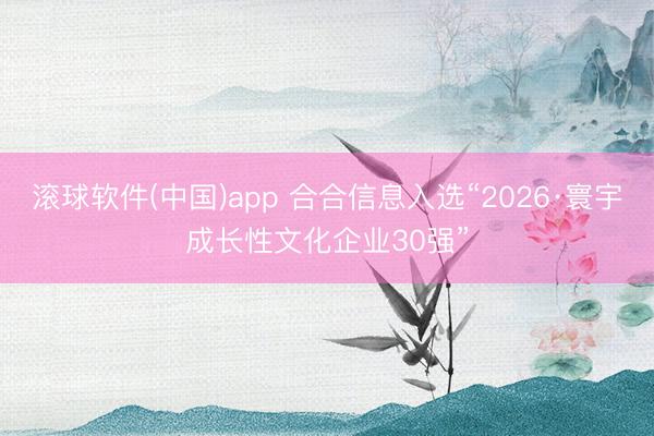 滚球软件(中国)app 合合信息入选“2026·寰宇成长性文化企