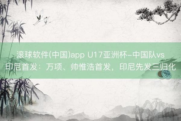 滚球软件(中国)app U17亚洲杯-中国队vs印尼首发：万项、帅惟浩首发，印尼先发三归化