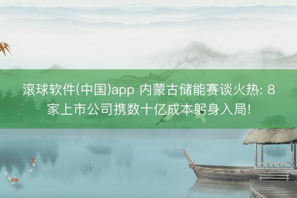 滚球软件(中国)app 内蒙古储能赛谈火热: 8家上市公司携数十亿成本躬身入局!