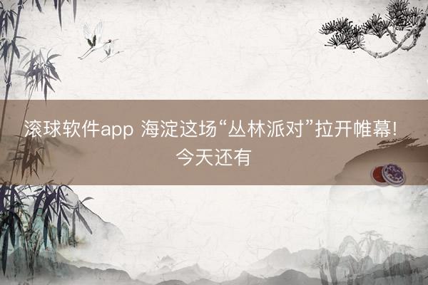 滚球软件app 海淀这场“丛林派对”拉开帷幕! 今天还有