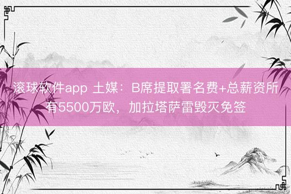 滚球软件app 土媒：B席提取署名费+总薪资所有5500万欧，加拉塔萨雷毁灭免签