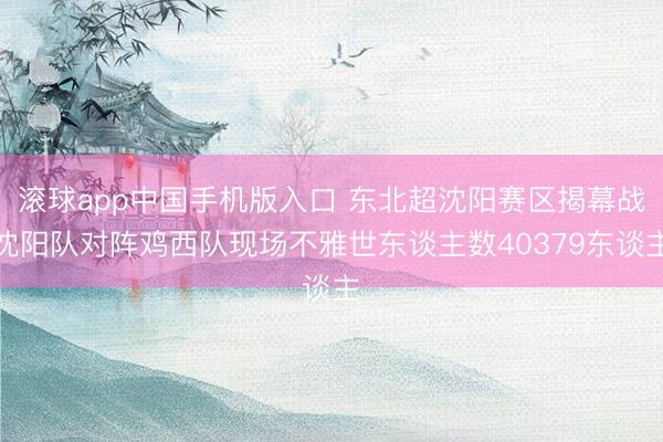 滚球app中国手机版入口 东北超沈阳赛区揭幕战沈阳队对阵鸡西队现场不雅世东谈主数40379东谈主