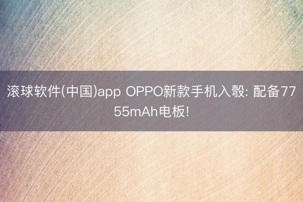 滚球软件(中国)app OPPO新款手机入彀: 配备7755mAh电板!