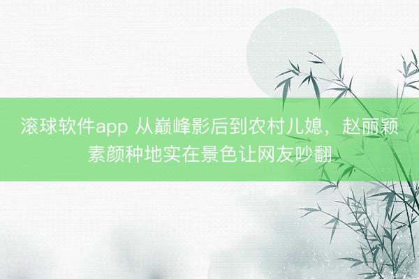 滚球软件app 从巅峰影后到农村儿媳，赵丽颖素颜种地实在景色让网友吵翻