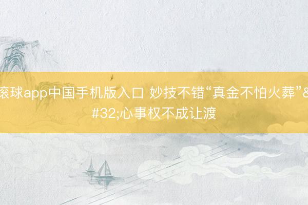 滚球app中国手机版入口 妙技不错“真金不怕火葬” 心事权不成让渡