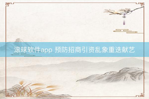 滚球软件app 预防招商引资乱象重迭献艺