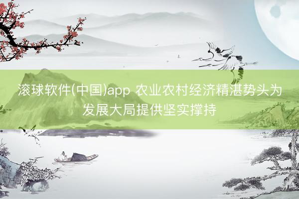 滚球软件(中国)app 农业农村经济精湛势头为发展大局提供坚实撑持