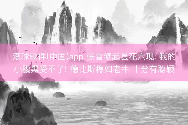 滚球软件(中国)app 张雪修起昙花六现: 我的小腹黑受不了! 德比斯稳如老牛 十分有聪颖