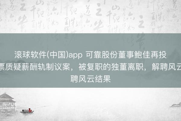 滚球软件(中国)app 可靠股份董事鲍佳再投反对票质疑薪酬轨制议案，被复职的独董离职，解聘风云结果