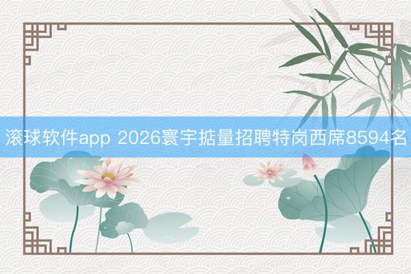 滚球软件app 2026寰宇掂量招聘特岗西席8594名