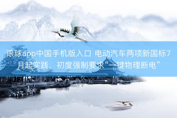 滚球app中国手机版入口 电动汽车两项新国标7月起实践，初度强制要求“一键物理断电”