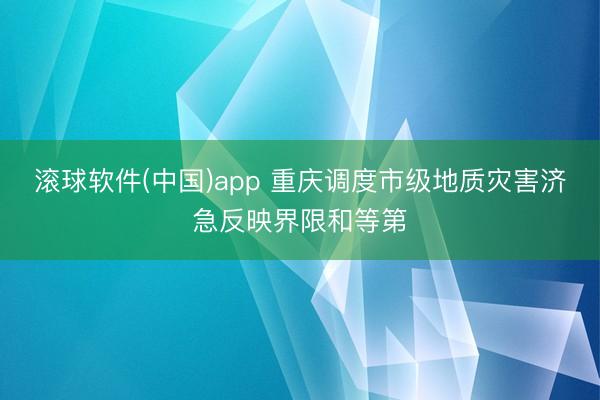 滚球软件(中国)app 重庆调度市级地质灾害济急反映界限和等第